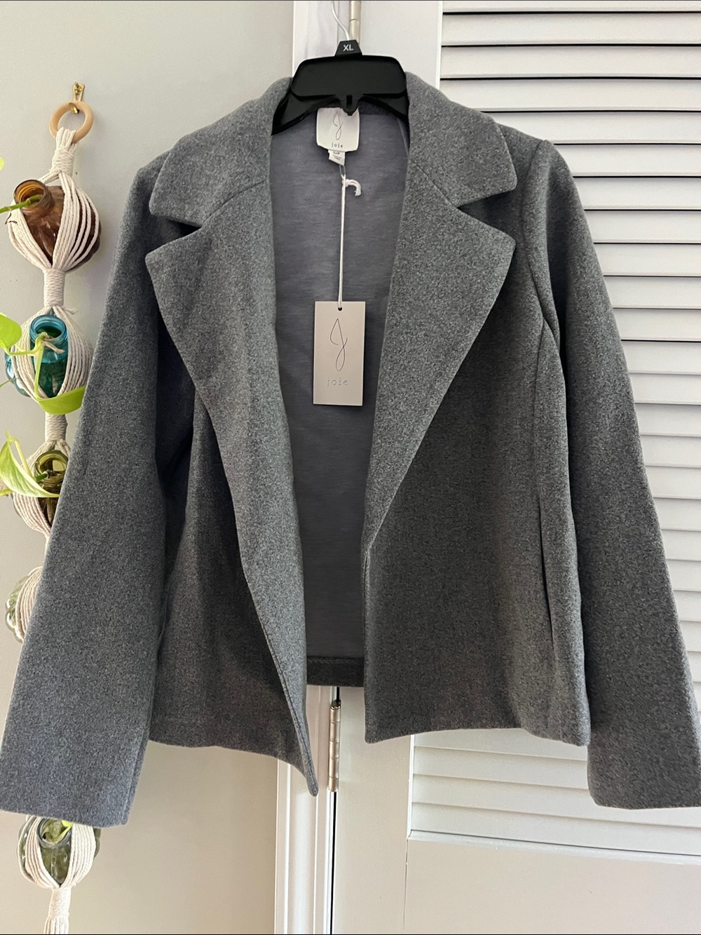 Joie Gray Open-Front Blazer
